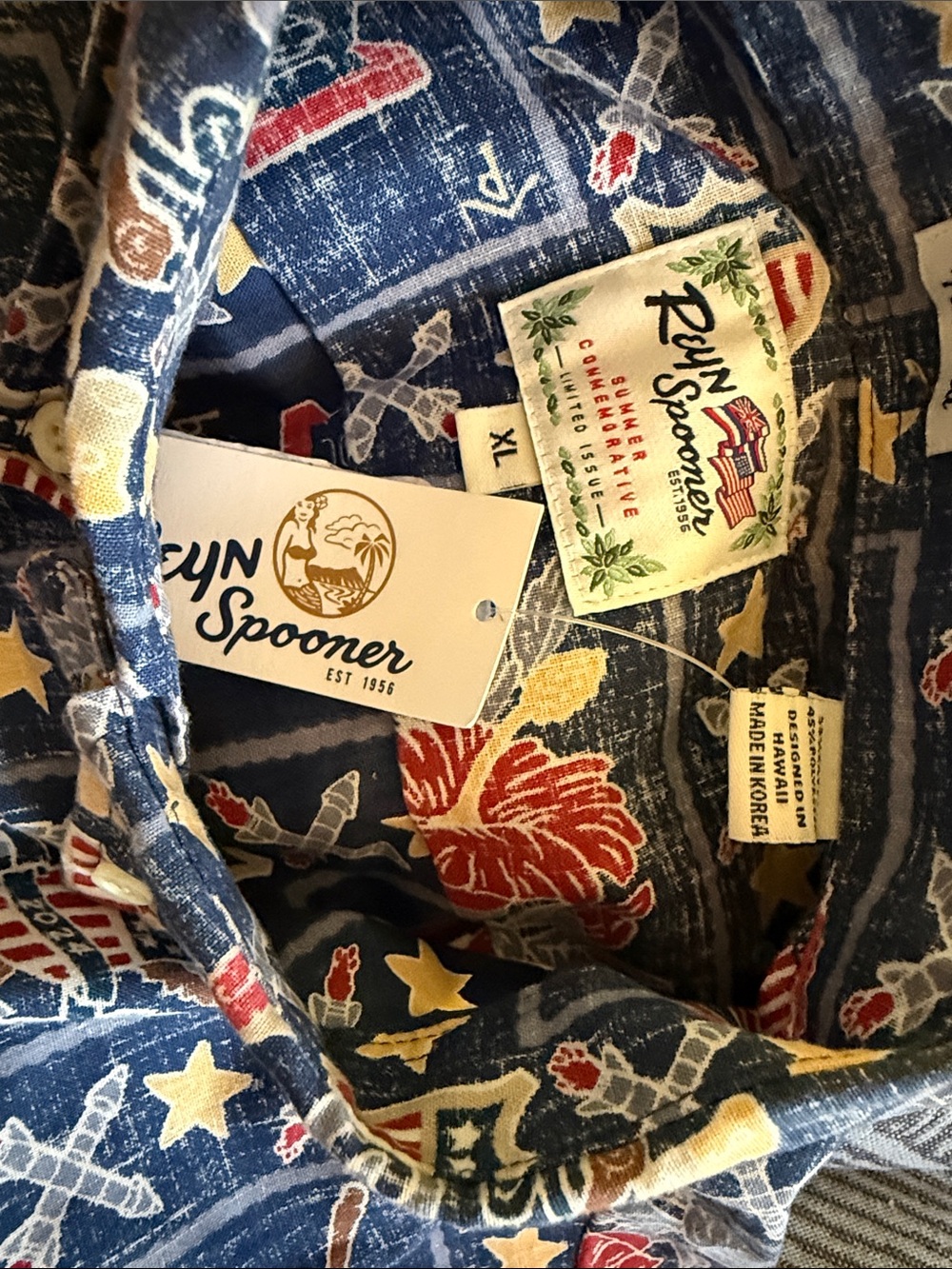 NWT Reyn Spooner Summer Commemorative Shirt Aloha Hawaii